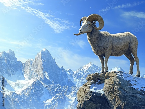 mountain goat in the mountains