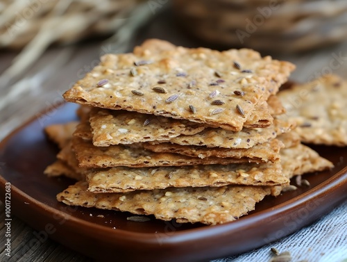 Many Caraway seed crackers