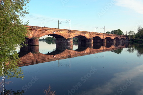 Bruecke ueber den Neckar bei Ladenburg