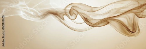 Abstract swirling steam resembling coffee rising magically in a serene atmosphere with soft lighting in the morning. Generative AI