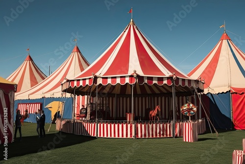 Vintage Circus Tent Showcase in Enchanting Carnival Setting