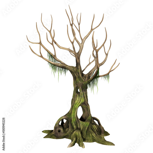 wildwood tree 3D render illustration