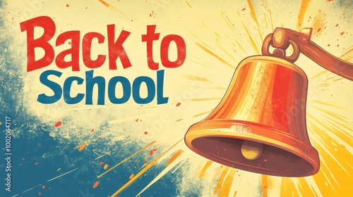 A vibrant school bell rings, signaling the exciting start of a new academic year