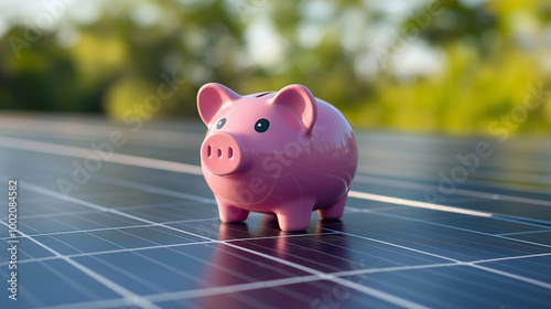 An illustrative of solar energy as a cost-effective and money-saving alternative for reducing electricity bills, highlighting the financial benefits of sustainable power, Ai