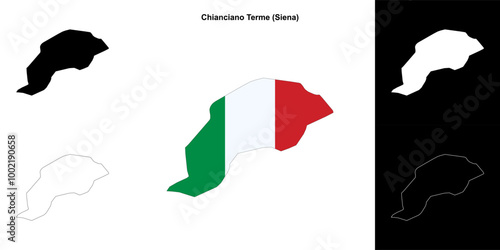 Chianciano Terme (Tuscany) outline map set