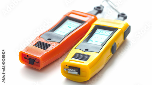 Noise dosimeters for measuring an individual's exposure to occupational and recreational noise isolated on white background