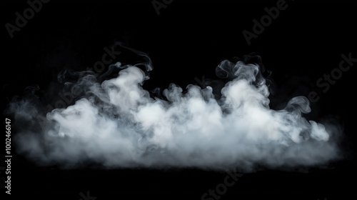 Thick billowing fog on a black background