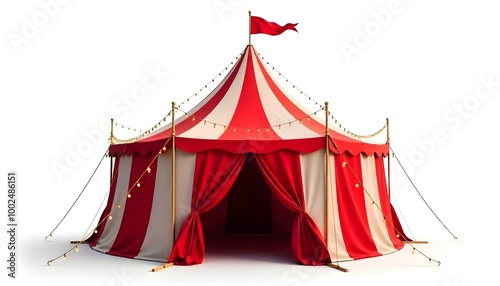 Circus tent representing fun and joy isolated on a white background