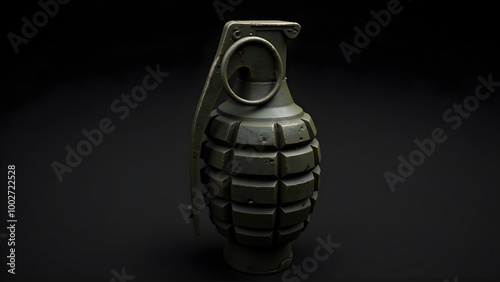 hand grenade, weapon for ww2, AI generated, model