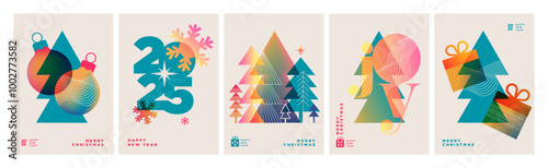 Christmas and New Year Greeting Cards. Vector illustration concepts for background, greeting card, party invitation card, website banner, social media banner, marketing material.