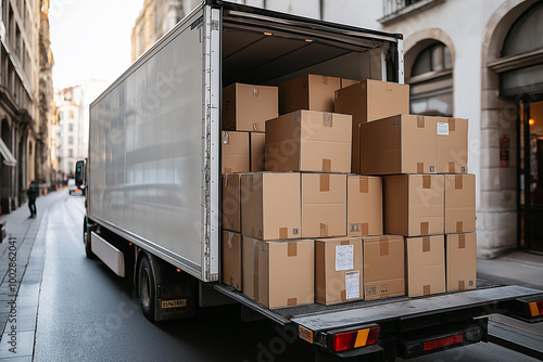 The back of a truck full of packages