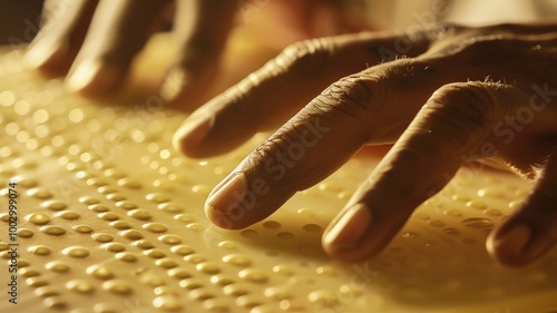 individual's fingers exploring a tactile surface with raised, Day of Persons with Disabilities