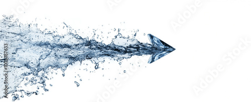 Water Arrow: A powerful water arrow symbolizing progress, momentum, and the unstoppable force of nature, leaving a trail of refreshing droplets in its wake. 