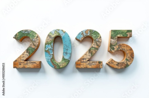 2025 new year resolution traveling around the world concept