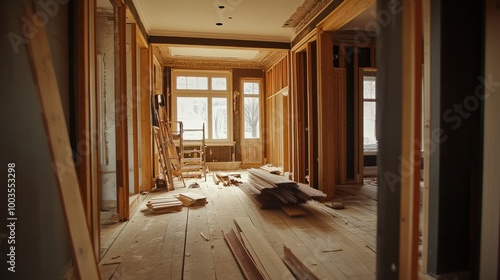 Interior decorator does wood work in house for renovation