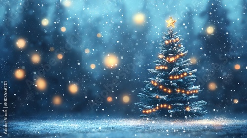 Festive christmas background with fir tree branches, ornaments, and holiday decorations in a cozy winter setting