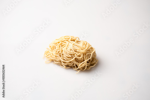 ramen noodles on the white background