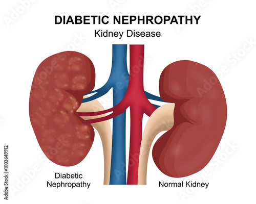 Diabetic Nephropathy Kidney Disease Illustration