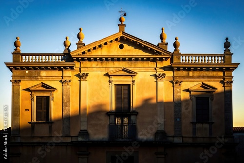 architecture, landmark, Aversa, historical, ancient, Italy, historical site,building, characteristic, European, heritage, Characteristic and ancient facade of a building in Aversa Silhouette