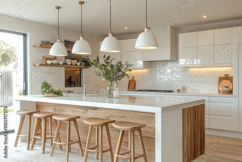 nordic kitchen lighting, brighten up your kitchen with scandinavian-style lighting white pendant lamps and wood touches for a fresh, airy feel