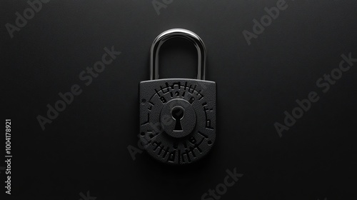 A combination lock on a black background.