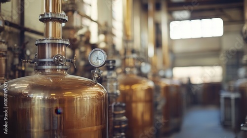 Distillation gear in a modern distillery