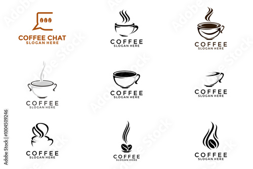 Set of coffee logo icon. Vector illustration coffee on white background