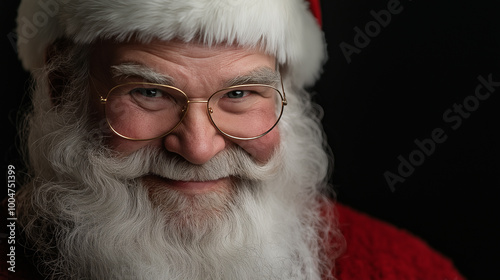 Primo piano di babbo natale che sorride