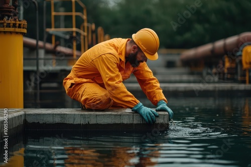 Chemical engineer improving water treatment processes to remove contaminants and purify water, chemical engineer, water treatment