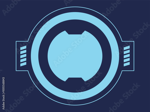 Cyberpunk center circle abstract shape techno futuristic concept geometry design set element