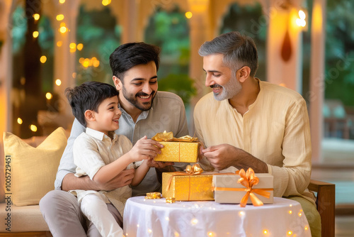 happy indian family celebrating diwali festival at home