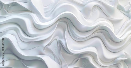 Abstract white wavy texture background with smooth gradients and patterns