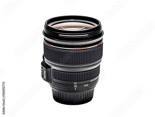 a camera lens with a white background