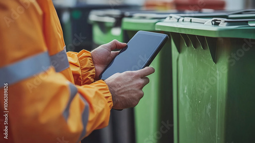 Waste Management App Interface Helping Users Track Recycling Habits and Sustainability Efforts