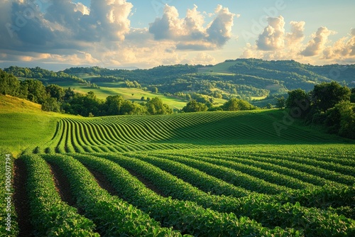 Rolling Green Fields and Hills