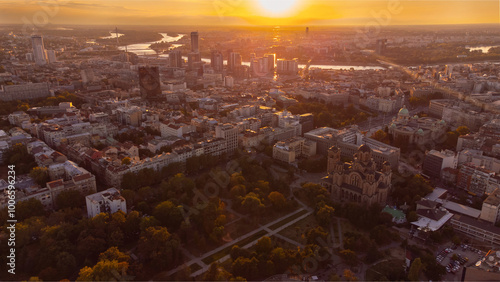 High angle view of Belgrade, capital of Serbia.