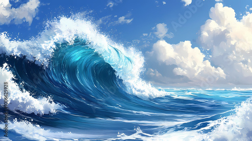 A tidal wave seething and full of foam img. Tidal Wave. Illustration