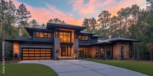 modern residential house in north carolina