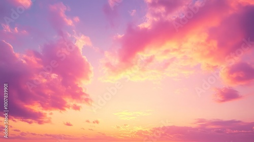 Vibrant Twilight Sky, a breathtaking dusk scene showcasing a sky ablaze with orange and pink hues, casting a warm glow over the landscape and elevating the essence of evening.