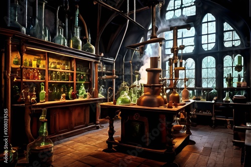 steam powered alchemy laba laboratory with steam powered equipme