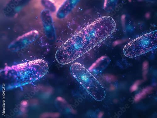 Glowing 3D Bacteria with Translucent Cell Walls