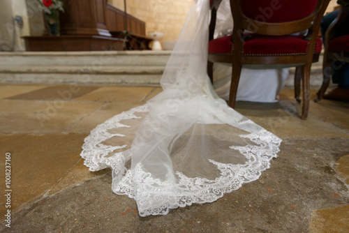 Voile de la mariée, robe de mariée, mariage