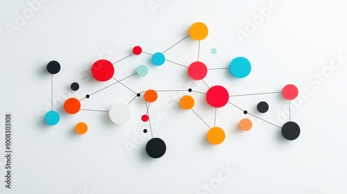 A minimalist circular network diagram depicting the different stakeholders involved in a specific project, with nodes representing individuals or organizations and connections representing