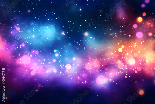 Cosmic Mystic Galaxy Background. Generative Ai.