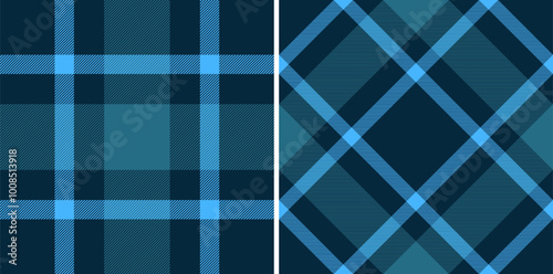 Background tartan vector of seamless pattern plaid with a textile fabric check texture. Set in sea colors for oilcloth tablecloth designs.