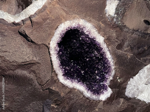 Natural amethyst at the Wanda mines, Argentina.