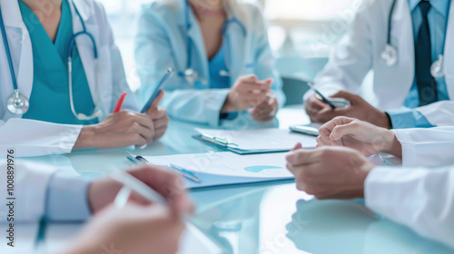 A group of executives in the healthcare industry meeting to discuss strategies for expanding services and improving access to care in underserved areas.