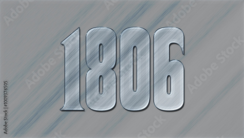 3D Glass effect number design of 1806, glassy background.