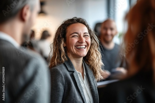 Business people are smiling and chatting person office human.