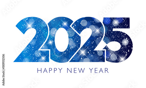 Happy New Year 2025 text design. Vector illustration.